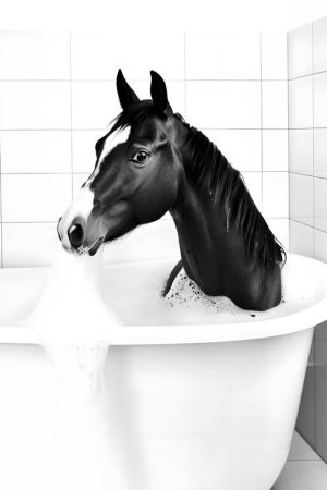 Paard in een Badkuip: Een Vrolijke Verrassing!