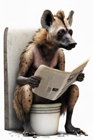 Lachwekkende Hyena op de Toilet
