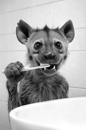 Hilarische Hyena met Tandenborstel