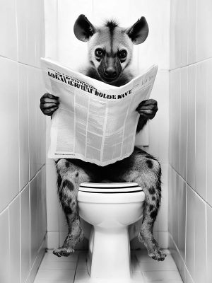 Leuke Hyena op de Toilet!