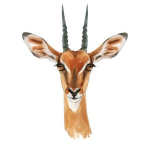 Stoere Antilope Gekleurde Print
