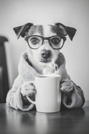 Hippe Hond met Koffie