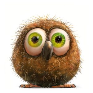 Schattige Uil met Grote Ogen