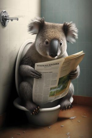 Die Koala die wel een krantje leest