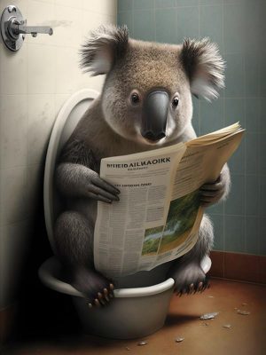 Koala op het toilet: een grappige kijk!