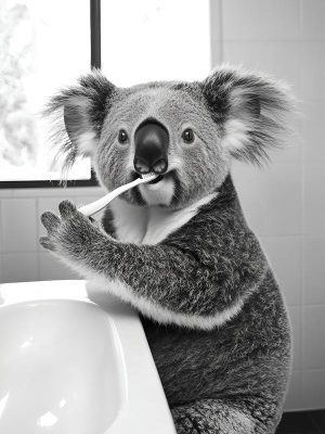Koala met een Tandborstel