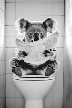 Koala in de WC: Tijd voor wat lezen!