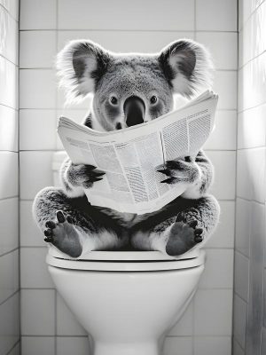 Koddige Koala op het Toilet
