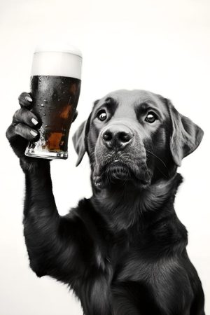 Blije Hond met Bier!