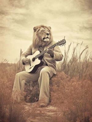 Muzikale Leeuw in de Natuur
