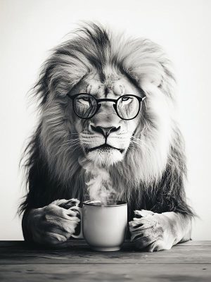 Koffiepauze met een Leeuw