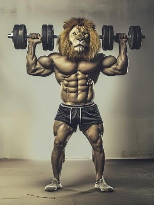 Sterke Leeuw in de Sportschool