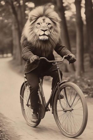 Fietsende Leeuw met Style!