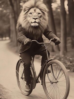 Fietsende Leeuw: Een Stijlvol Avontuur!