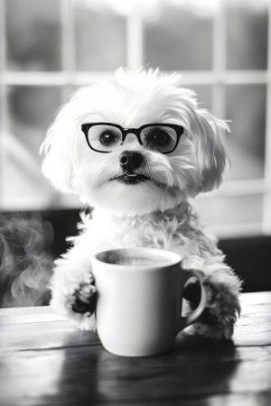 Koffietijd met een Witte Hond