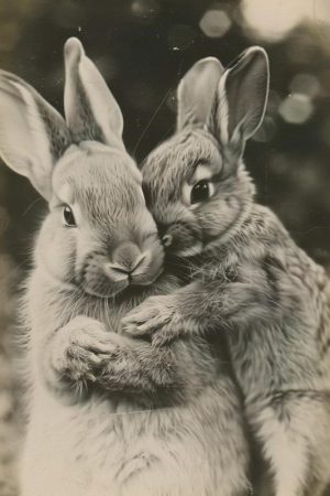 Liefdevolle Konijnenknuffels