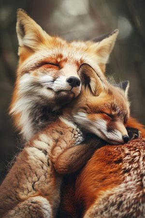 Knuffelende Vossen