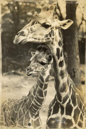 Lieve Giraffenfamilie