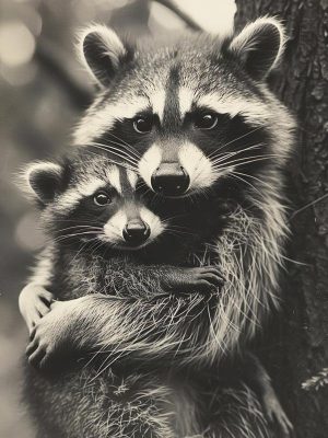 Knuffelende Wasberen