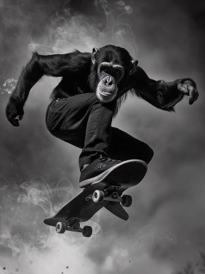 Skatebende aap in actie!