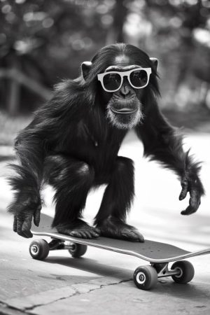 Skateboardende Apen!