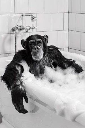 Bubbels met een Chimpansee
