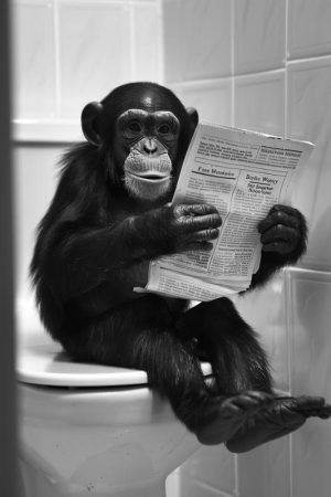 Leuke Chimpansee in de WC!