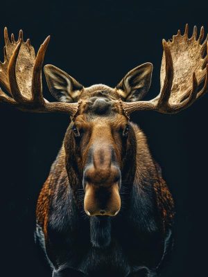 Majestueuze Eland op Zwart