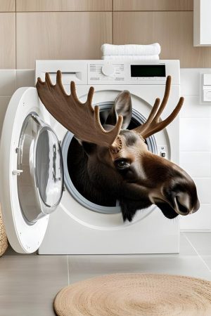 Lollige Elk in de Wasmachine