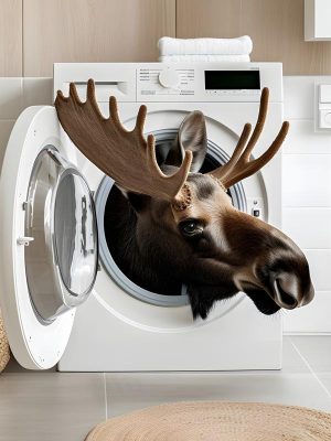 Kijk eens wie er in de wasmachine zit!
