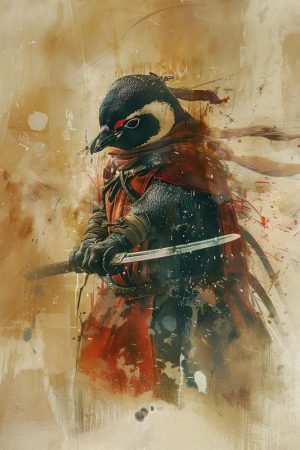 Dappere Pinguïn Samurai