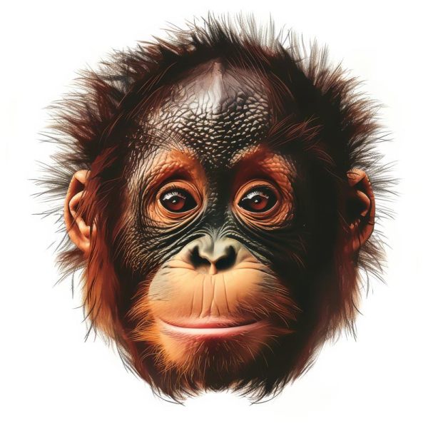 Schattige Orang-oetan Kop