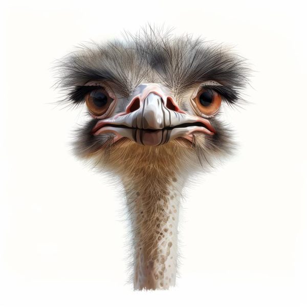 Grappige Struisvogel Look