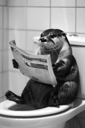Ontspannen Otter met Krant