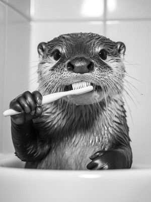 Schattige Otter in Bad!