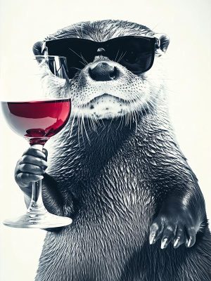 Chille Otter met Wijn