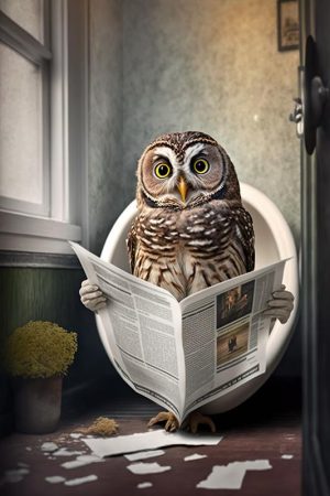 Wijze Uil leest de Krant