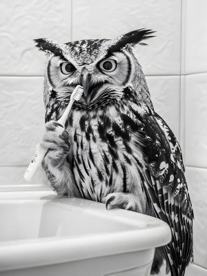 Tandenpoetsende Uil: Een Vrolijke Verassing!