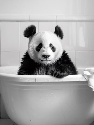 Schattige Panda in Badkuip