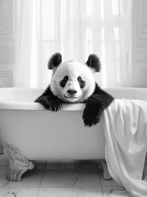 Ontspannen Panda in het Bad