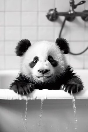 Schattige Panda in Bad!