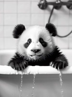 Schattige Panda in Bad!