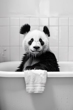 Schattige Panda in Bad!