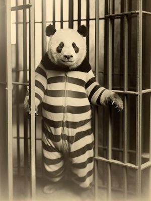 Panda in de Tralies