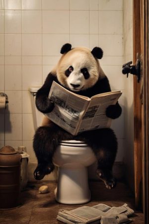 Panda met de krant