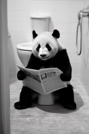 Panda A la Toilette