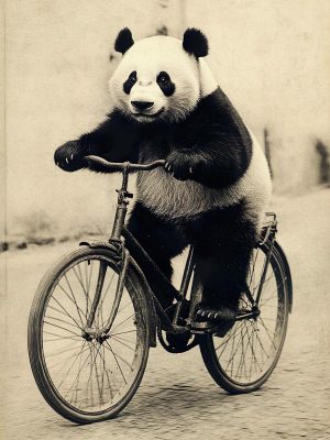 Fietsend Panda Plezier!