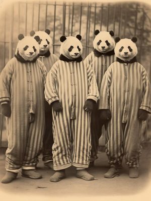 Streepjespyjama Pandas!