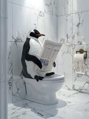 Een Pinguïn in de Wc!