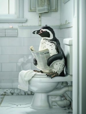 Pinguïn in de Badkamer